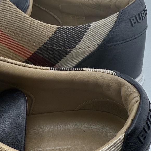 Burberry Tan and Black Sneakers with Diagonal Stripe Authentic - Picture 9 of 9
